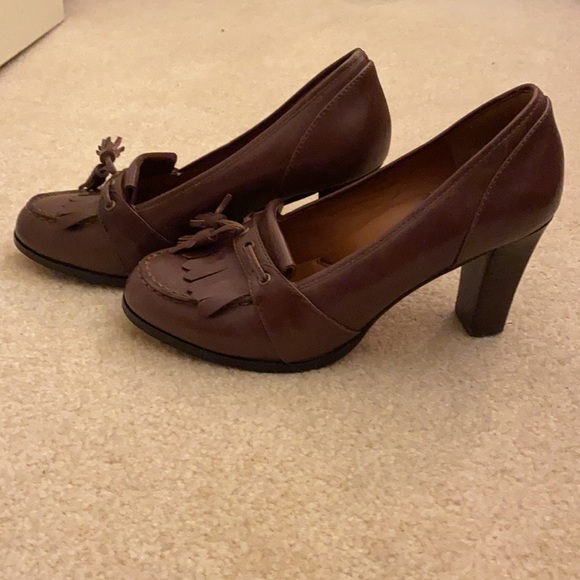 Umberto Raffini Brown Leather Pumps EU 36 US 5-5.5 Fringe & Tassles Heels - Picture 5 of 10